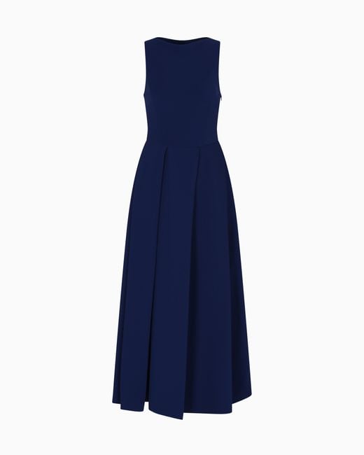 Abito Smanicato Con Pieghe di Emporio Armani in Blue