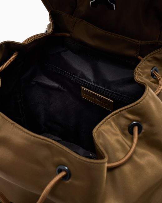 Emporio Armani Brown Multi-Pocket Backpack for men