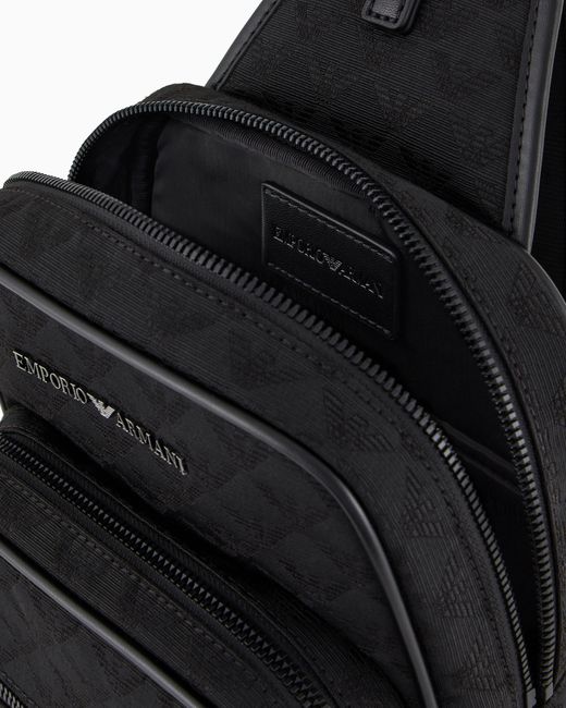 Emporio Armani Black One Shoulder Backpack for men