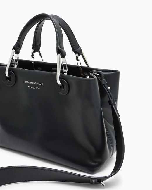 Emporio Armani Black Myea Kleiner Shopper Aus Nappaleder