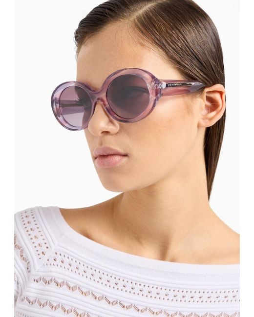 Emporio Armani Purple Oval Sunglasses