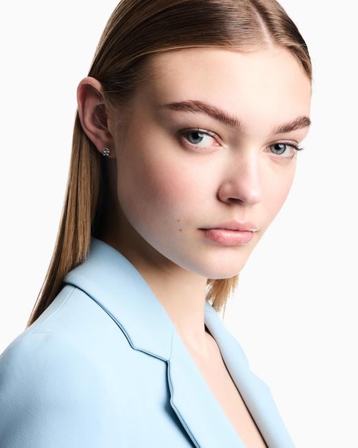 Emporio Armani White Sterling Knot Earrings