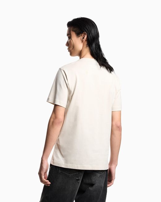 Emporio Armani White Après Mountain-Print Jersey T-Shirt for men