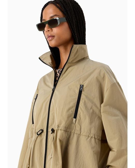Emporio Armani Natural Sustainability Values Capsule Collection Recycled Crinkle Nylon Full-zip Trench Coat