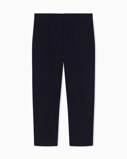Emporio Armani Blue Polyamide Trousers for men