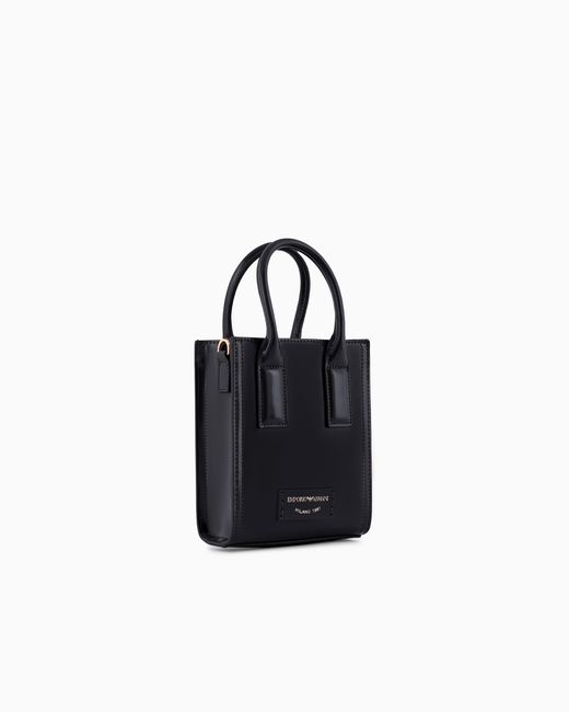 Mini Bag Con Tracolla Finish Spazzolato di Emporio Armani in Black