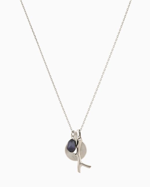 Emporio Armani Metallic Stainless Steel Pendant Necklace for men