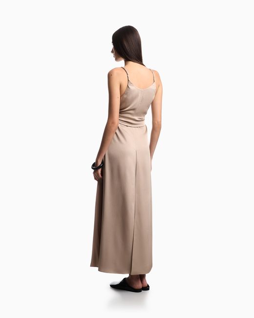 Emporio Armani Natural Twill Crêpe Sash Dress