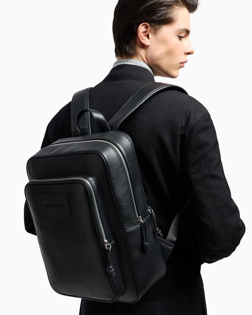 armani laptop backpack Exchange Men's Liam Backpack, Black, One Size: Clothing, Shoes & Jewelry breathable mesh back panel Emporio Armani Black Convertible Backpack