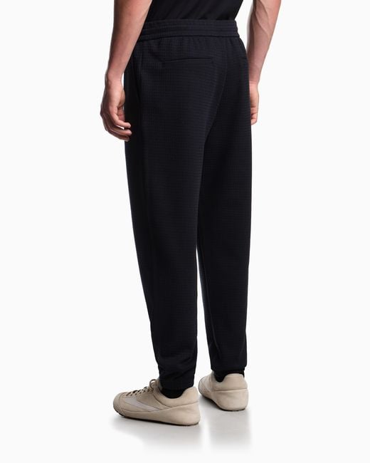 Pantalones De Punto De Mezcla De Lyocell Con Motivo En Tejido Jacquard Asv Emporio Armani de hombre de color Black