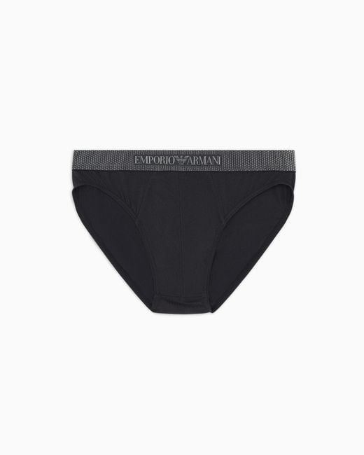 Slip A Vita Elastica Logata Shiny Logoband Asv di Emporio Armani in Black da Uomo