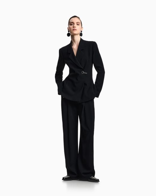 Emporio Armani Black Wide Leg Trousers