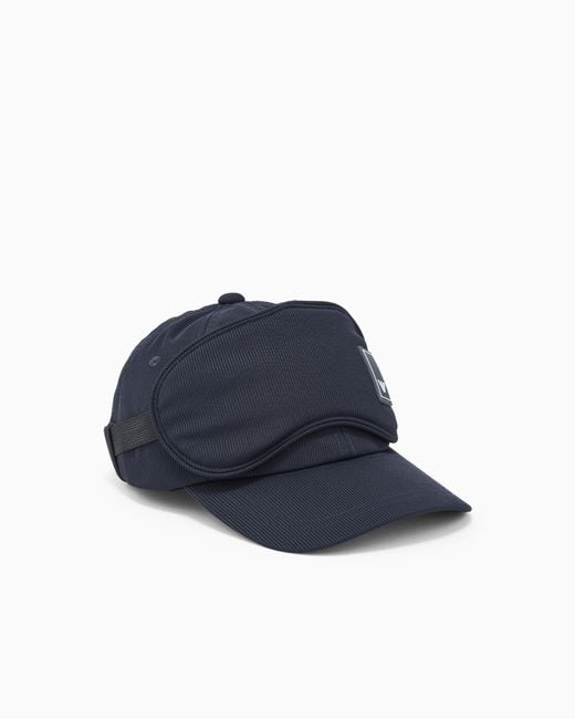 Emporio Armani Blue Travel Essentials Baseball Cap With Sleep Mask for men