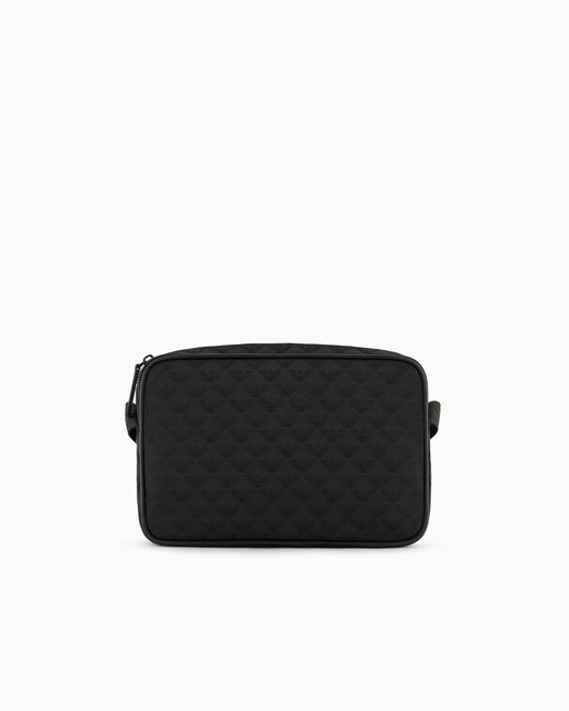 Emporio Armani Black Nylon Bag With An All-Over Jacquard Eagle Motif Essential for men