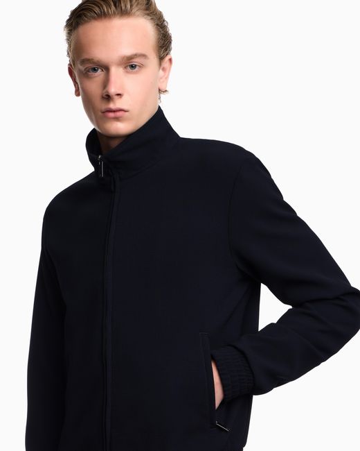 Emporio Armani Blue Full-Zip Blouson for men