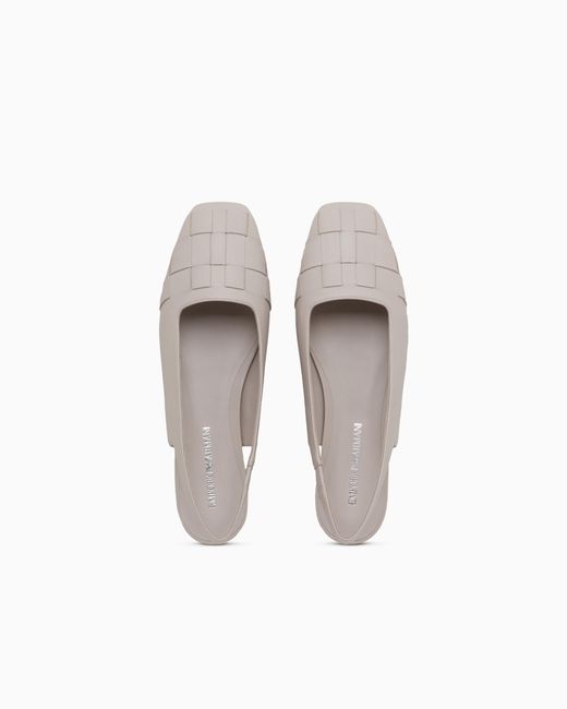 Emporio Armani White Slingback Ballet Flats