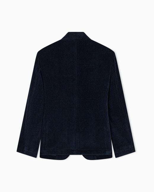Emporio Armani Blue Signature Capsule Collection Ribbed Chenille Jacket for men