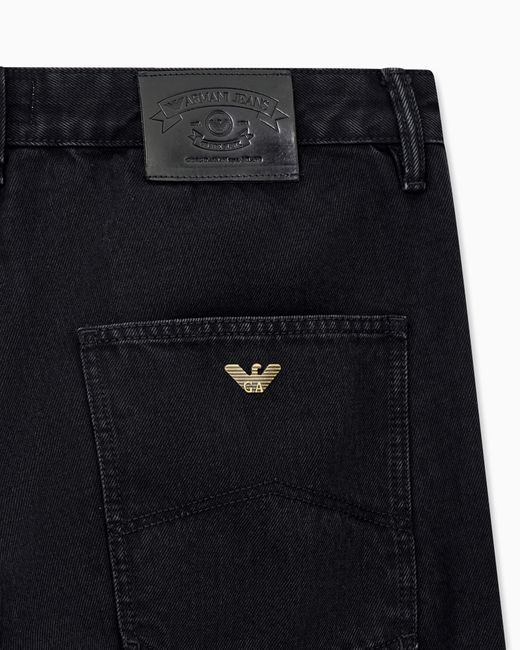 Emporio Armani Blue Wide-Leg Five-Pocket Jeans for men