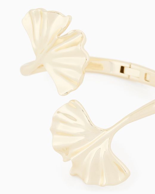 Emporio Armani White Tone Brass Cuff Bracelet