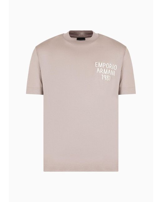 Emporio Armani Pink Asv Lyocell-blend Jersey T-shirt With Logo Embroidery for men
