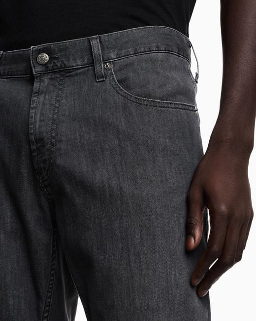 Emporio Armani Gray J05 Regular-Fit, Lightly Worn-Look 8-Oz Denim Jeans for men