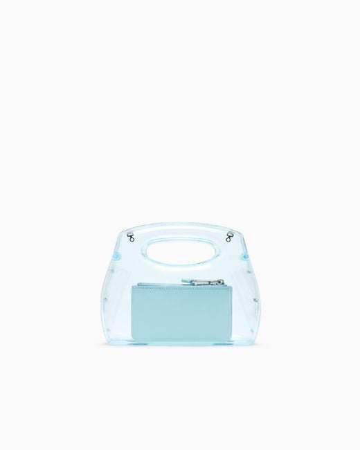 Emporio Armani Blue Pvc Clutch Bag With Shoulder Strap