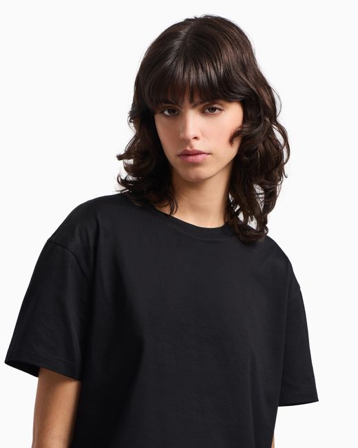 T-Shirt En Jersey Mercerisé Capsule Travel Essential Asv Emporio Armani en coloris Black