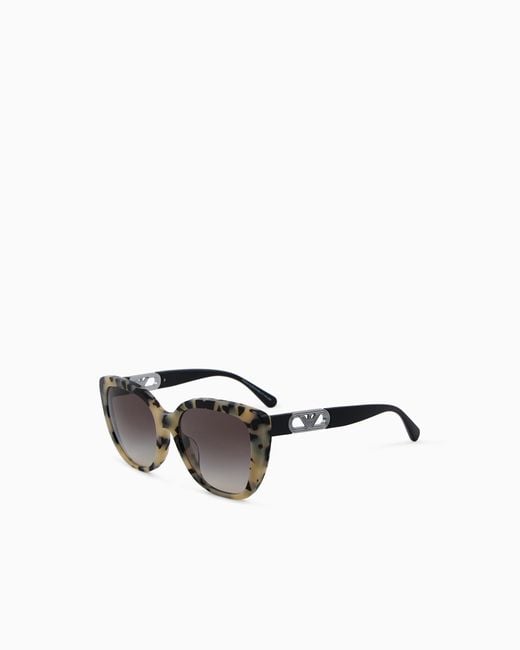 Emporio Armani Gray Butterfly-Shaped Sunglasses