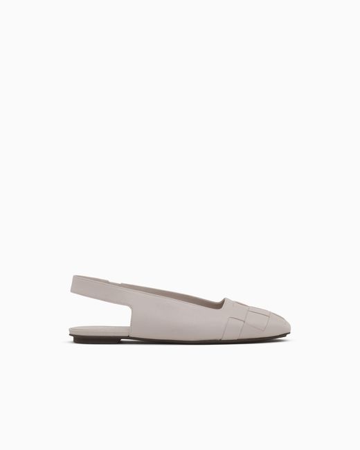 Emporio Armani White Slingback Ballet Flats
