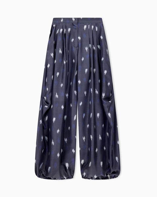 Emporio Armani Blue Wide-Leg Trousers
