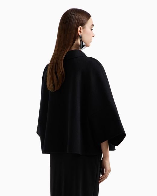 Emporio Armani Black Virgin Wool Cape