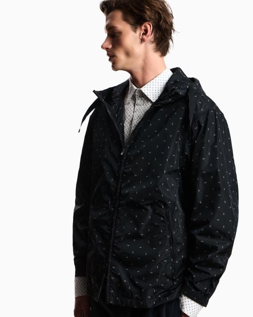 Emporio Armani Blue Windbreakers for men