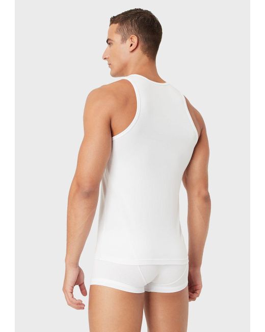 Emporio Armani White Basic Vest for men