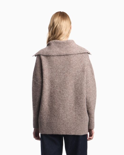 Emporio Armani Brown Alpaca Blend Cardigan Boteh Capsule