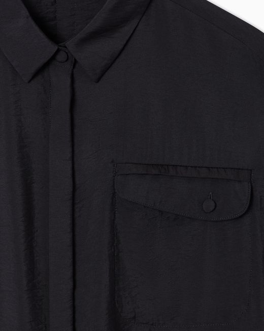 Emporio Armani Blue Technical Rayon Shirt
