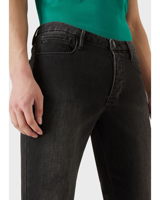Emporio Armani Black J11 Slim-fit Extra Comfort Modal-blend Denim Jeans for men