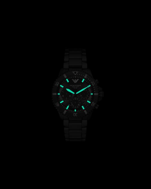Emporio Armani Black World Explorer Solar Powered Watch for men