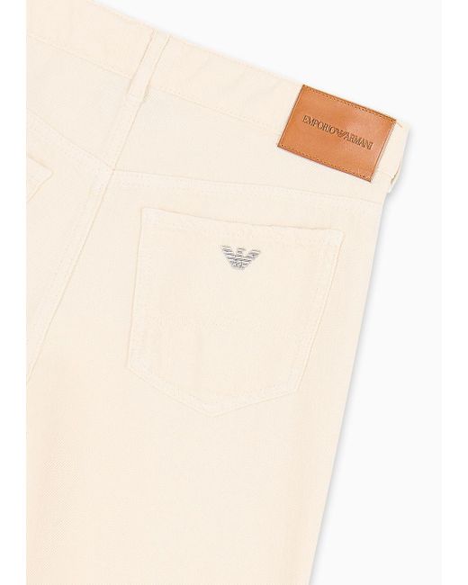 Emporio Armani Natural J04 Mid-rise Straight-leg Trousers In Asv Worn-look Organic Cotton