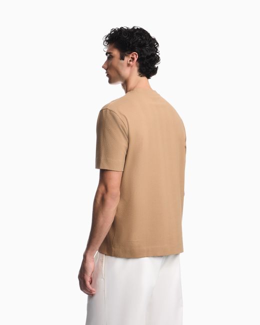 Emporio Armani Natural Jersey Jacquard T-Shirt for men
