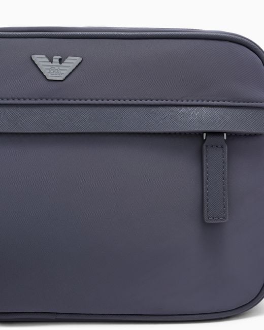 Emporio Armani Blue Crossbody Bag With A Front Zip Pocket And Adjustable Strap for men