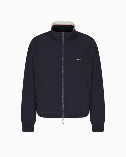 Blouson Réversible Avec Fermeture Entièrement Zippée, En Nylon Avec Écusson Logo Caoutchouté Emporio Armani pour homme en coloris Blue