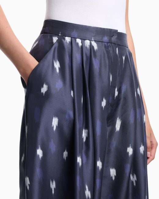 Emporio Armani Blue Wide-Leg Trousers