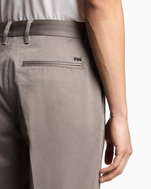 Emporio Armani Gray Comfort Cotton Chinos for men