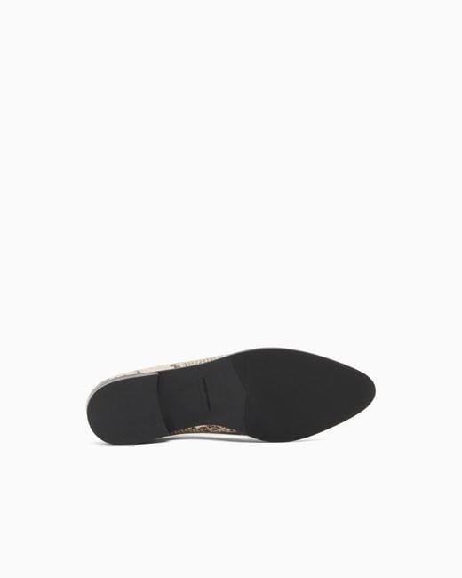 Emporio Armani White Icon Python-Print Leather Loafers