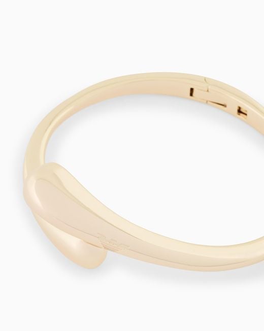 Emporio Armani White Tone Brass Bangle Bracelet