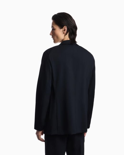 Emporio Armani Blue Stretch-Nylon Blazer for men