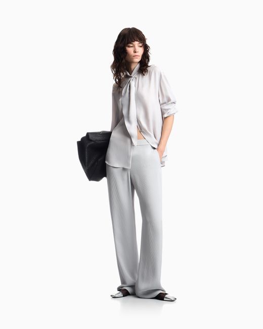 Emporio Armani White Scarf Collar Shirt