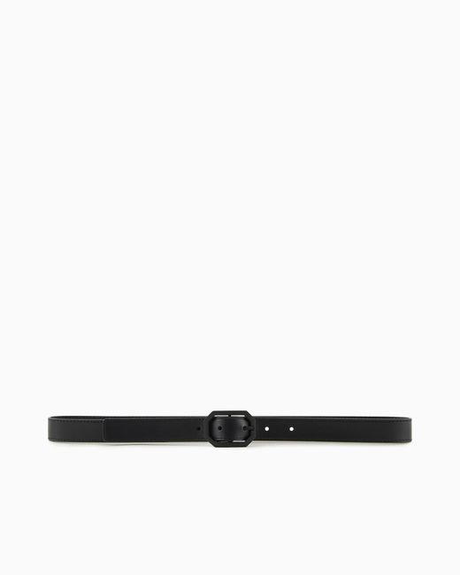 Emporio Armani White Smooth Leather Belt