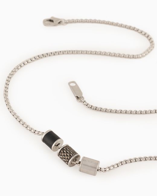 Emporio Armani White Stainless Steel Necklace for men