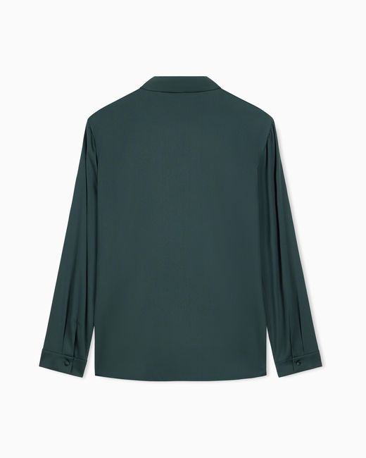 Emporio Armani Green Silk Satin Shirt